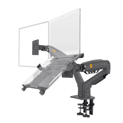 Dual Arm Monitor Mount With Gas Spring For Monitor And Laptop Stand 2025 Matte Charcoal
