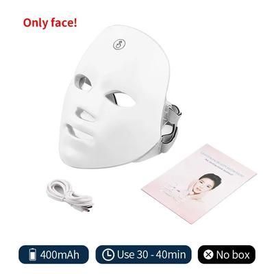 Wireless Photon Rejuvenation LED Beauty Mask 7 Color Face And Neck Therapy face 400mah