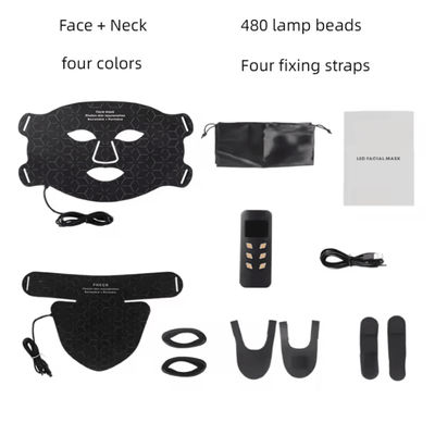 Skindion 4 Color LED Light Therapy Mask 480 Beads For Face & Neck Rejuvenation 1