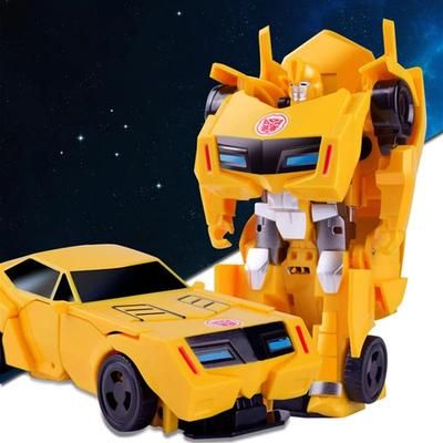 Mini Metamorphic Car Robot Toy For Kids, Educational Action Doll Transformation Vehicle, Children Birthday Gift yellow