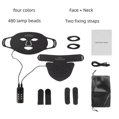 Skindion 4 Color LED Light Therapy Mask 480 Beads For Face & Neck Rejuvenation 2