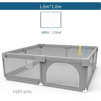 IMBABY Baby Playpen With Safety Fence And Pull Rings For Indoor And Outdoor Use light Gray160160