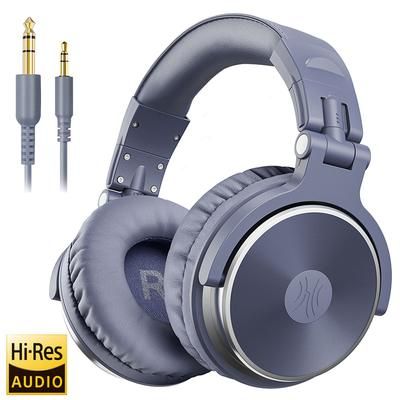 DJ Headphones Wired Studio Pro Headset With Mic HiFi Monitor Sound, Dual Cable Music Headphones For Phone, Laptop pro 10 purple