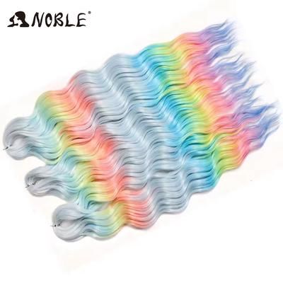 Noble Hair Synthetic Loose Deep Wave Braiding Hair Extensions Ombre Blonde Twist Crochet Curly Water Wave Braid hpd017 24inches 60cm