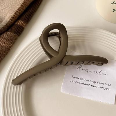 Acrylic Shark Clip Hair Claws French Inspired Hair Jewelry For Women deep Coffee 3