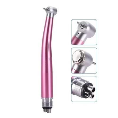 Colorful Dental High Speed Handpiece With Push Button And Air Turbine Spray pink 4 Holes