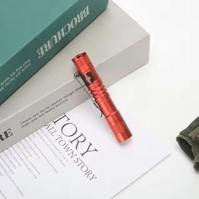 Mini LED Pen Flashlight With Clip For Emergency And Outdoor Use red