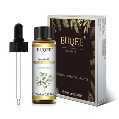 EUQEE 10ml Pure Essential Oils With Dropper For Diffusers Lavender, Jasmine, Eucalyptus, Vanilla eucalyptus
