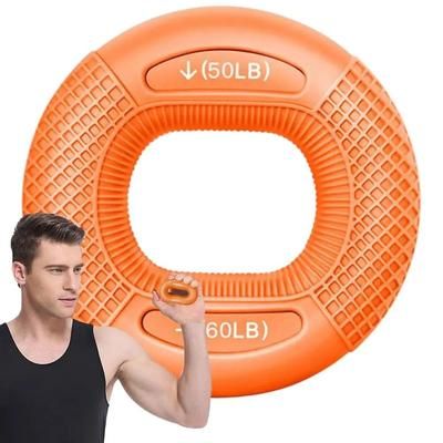 Silicone Hand Grip Strengthener Ring Finger & Wrist Trainer orange