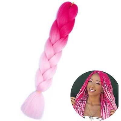 Jumbo Braid Hair Extensions, Ombre Kanekalon Synthetic Yaki Braids For Women, DIY Braiding Hair In Multiple Colors zitong b40 24inches