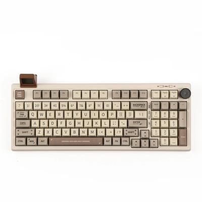 Wireless Mechanical Keyboard With Display And Gasket Mount shadow Black Linear retro White