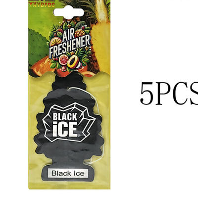 Natural Scented Car Air Freshener Hanging Perfume Fragrance Christmas Tree For Auto Interior 5pcs black Ice