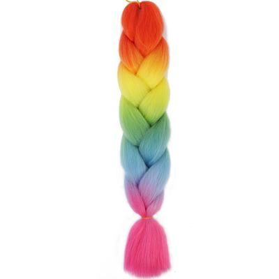 Jumbo Braids Extensions Synthetic Braiding Hair Kanekalon Afro Ombre Color Hair For Kids Children Crochet Twist Braid zitong e1 24inches