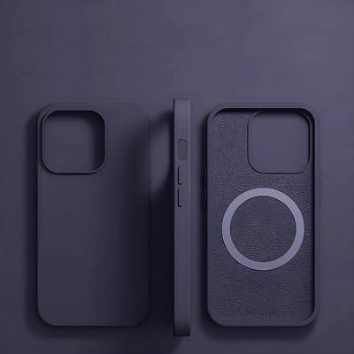Magsafe Liquid Silicone Case For IPhone, Ultra Thin, Magnetic, Wireless Charging & Shockproof Cover dark Purple iphone 12 Pro