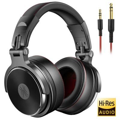 DJ Headphones Wired Studio Pro Headset With Mic HiFi Monitor Sound, Dual Cable Music Headphones For Phone, Laptop pro 10 black
