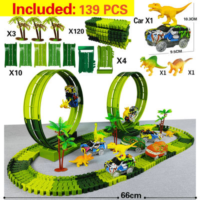 Dinosaur Race Track Toy Set With Electric Car And Looping Track For Kids track Set 139