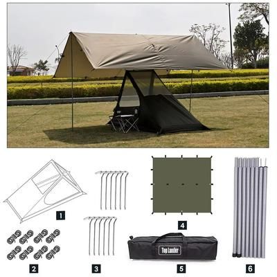 AiryMesh Ultralight Solo Tent Fast Setup, Mosquito Proof, And Backpack Ready Shelter tent With Tarp Set