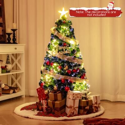 Traditional 4ft Green Christmas Tree Pre Lit Xmas Tree With Star Traditional 4ft Green Christmas Tree Pre Lit Xmas Tree With Star