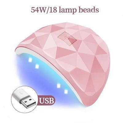 Professional 88W UV LED Nail Lamp, Fast Curing Dryer For Gel Polish, Extensions & Builder Gel (White, Portable Design) pink