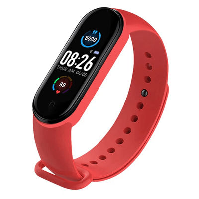 M4 Smart Watch Band Fitness Tracker With Blood Pressure & Heart Rate Monitor Bracelet red