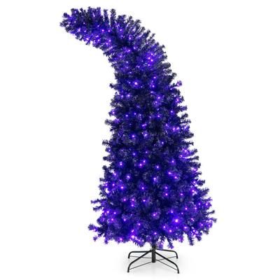 7 Feet Pre Lit Halloween Tree With 400 LED Lights & 8 Flash Modes, Spooky Decorative Indoor Tree 7 Feet Pre Lit Halloween Tree With 400 LED Lights & 8 Flash Modes, Spooky Decorative Indoor Tree