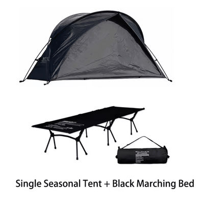 Four Season Lightweight Single Person Camping Tent black Set