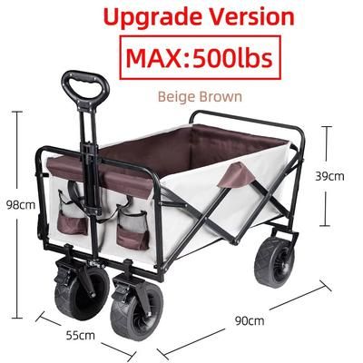 Collapsible Folding Utility Wagon Cart Heavy Duty Outdoor Beach Trolley With Large Capacity stc8 3 mika