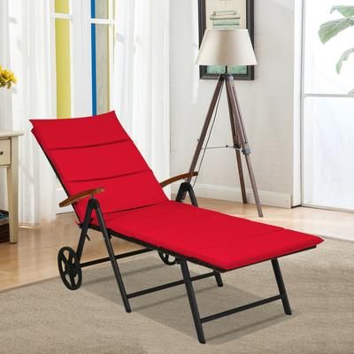 Folding Patio Rattan Lounge Chair With Wheels, Adjustable & Portable Outdoor Relaxation Folding Patio Rattan Lounge Chair With Wheels, Adjustable & Portable Outdoor Relaxation