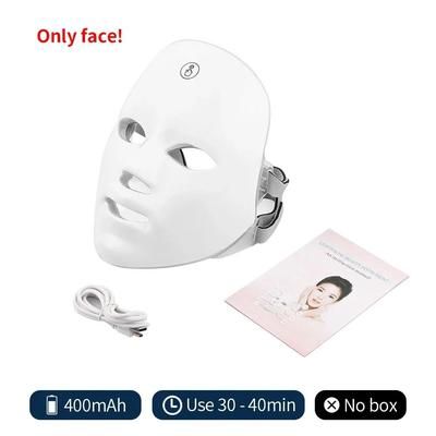 7 Color Wireless LED Face And Neck Mask For Skin Rejuvenation And Firming face (400mah)