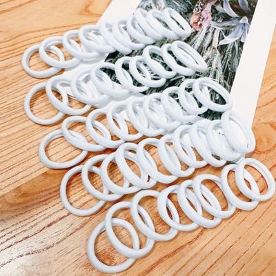 Black Hair Bands For Women Girls High Elastic Hair Ties Rubber Band Ponytail Holders Hairband Scrunchies Accessories 50pcs white