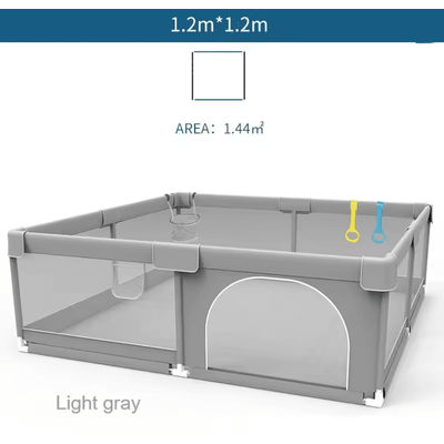 IMBABY Baby Playpen With Safety Fence And Pull Rings For Indoor And Outdoor Use light Gray120120