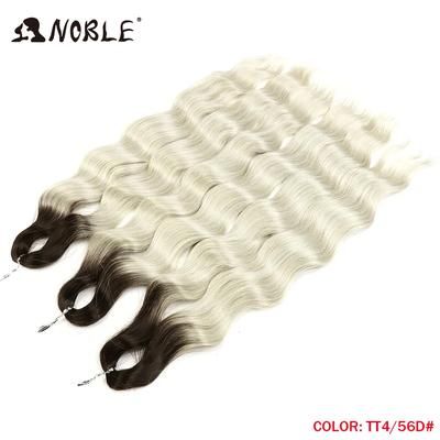 Noble Hair Synthetic Loose Deep Wave Braiding Hair Extensions Ombre Blonde Twist Crochet Curly Water Wave Braid tt4 56d 24inches 60cm