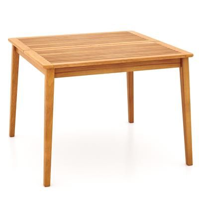 Outdoor Acacia Wood Dining Bistro Table With Built in Umbrella Hole, Perfect For Patio & Backyard Gatherings Outdoor Acacia Wood Dining Bistro Table With Built in Umbrella Hole, Perfect For Patio & Backyard Gatherings
