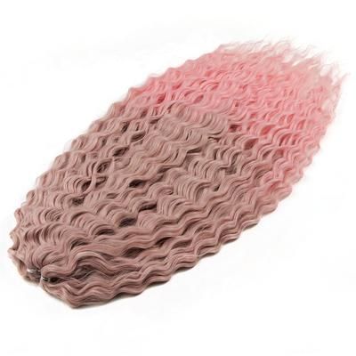 Ariel Hair Water Wave Crochet Braids, Synthetic Twist Curly Hair Ombre Blonde Brown Deep Wave Braiding Hair Extensions tgpink12 24inches 60cm