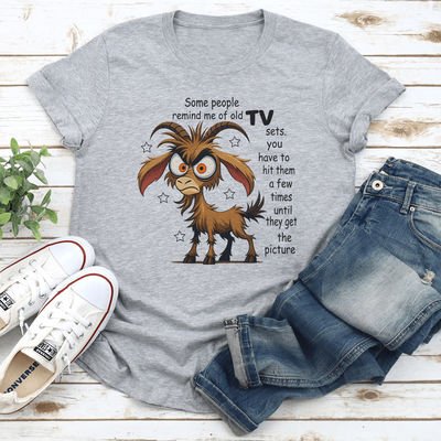 Some People Remind Me Of Old Tv Sets You Have To Hit Them A Few Times Tee 3XL Athletic Heather