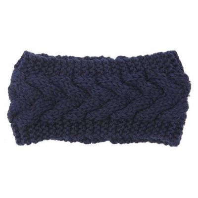 Knitted Ear Warmer Headwrap Stylish Thermal Winter Accessory & Perfect Gift Navy Blue