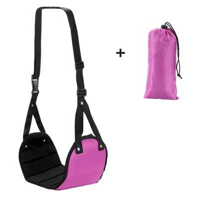 Portable Footrest Hammock For Plane Train Office Or Car Travel pink