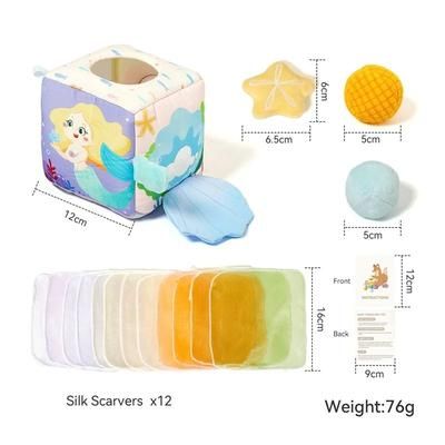 Magic Tissue Box Toy For Babies Montessori Sensory Cloth Book, Soft Rattle Game Finger Exercising Busy Board Educational set 3
