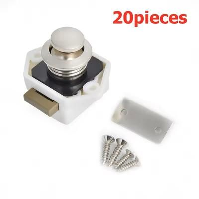 20 Piece RV Push Lock Set For Cabinets And Drawers Child Safety And Furniture Latches carlock002 white