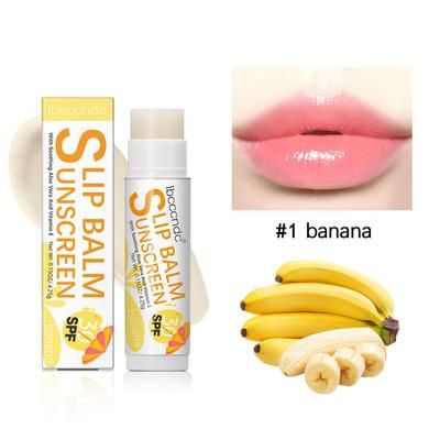 SPF 30 Sunscreen Lip Balm, UVA & UVB Protection, Moisturizing Colorless Lipstick For Healthy Lips banana