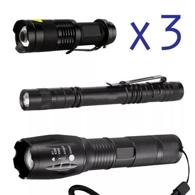 LED Flashlight Set, High Powered, Zoomable & 5 Mode In Robust Aluminum LED Flashlight Set, High Powered, Zoomable & 5 Mode In Robust Aluminum