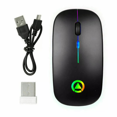 Wireless Optical Mouse, USB Rechargeable RGB Cordless Mice For PC & Laptop black