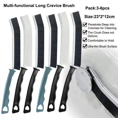 3/6PCS Multifunctional Crevice Cleaning Brush Kit, Bathroom Cleaning Tool, Grout Cleaner, Hard Bristle, Crevice Gadget
