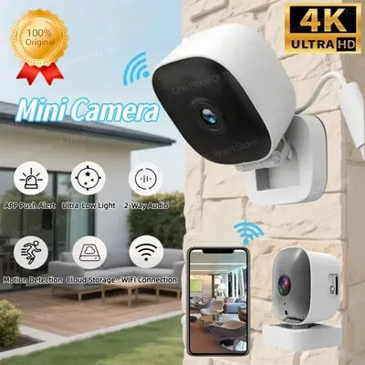 Hot Sale Smart Mini 4K Security Camera Full Color Night Vision WiFi IP65 Waterproof Motion Detection 2-Way Audio Indoor Outdoor