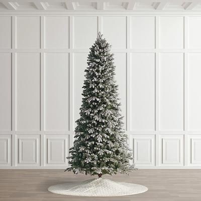 Frosted Snow Spruce Slim Profile Tree - 7-1/2' - Frontgate - Christmas Tree