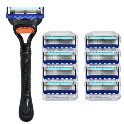 5-layer Razor Blade, MEN'S Manual Razor Blade, Safety Razor Blade, Classic Reusable Razor Blade for Skin Protection With Bag