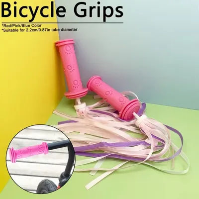 1 Pair/Set Multicolor Blue/Red/Pink Three Color Bicycle Grips Rubber Material Caliber Suitable for 22mm