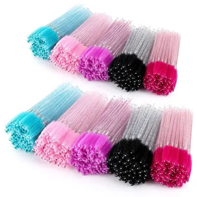 Wholesale 1000 Disposable Mascara Wands Eyelash Brush Spoolies for Eyebrow Eye Lash Extension Colorful Wholesale Beauty Tools