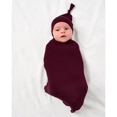 Classic Burgundy Swaddle & Hat Set - OSFA