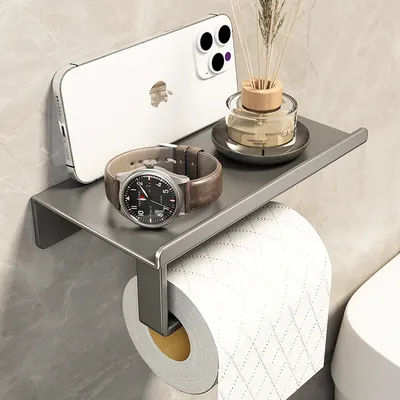Stainless Steel Bathroom Paper Holder Toilet Roll Holder Drilling Wall Mount WC Paper Phone Holders Home Paper Towel Holder